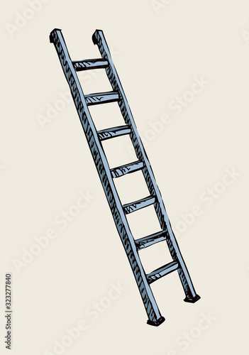 Folding stepladder. Vector drawing icon