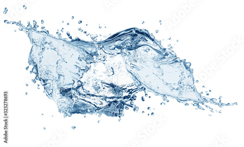 water splash isolated on white background, water 