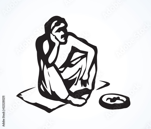 Beggar. Vector drawing