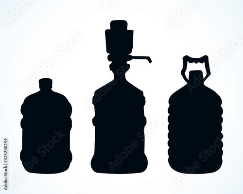 Bottle of water. Vector drawing