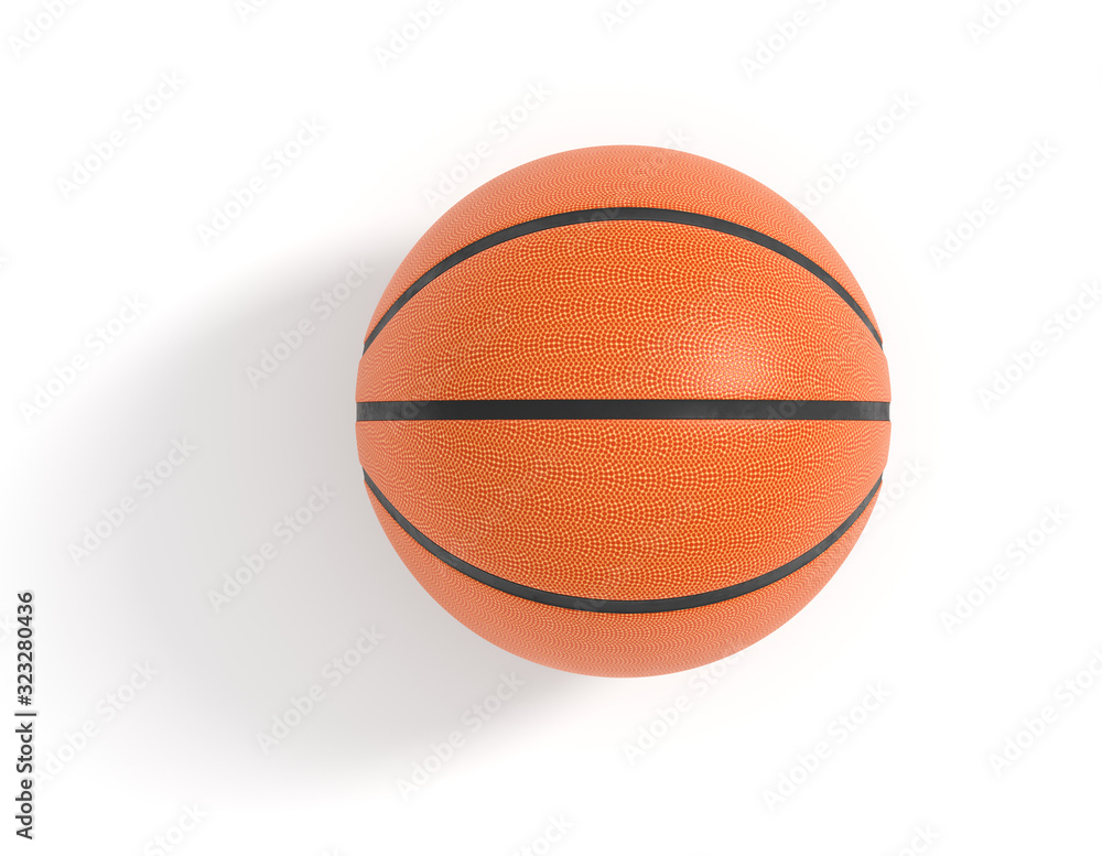 basketball ball on white background. team sport. sport activity. 3d rendering