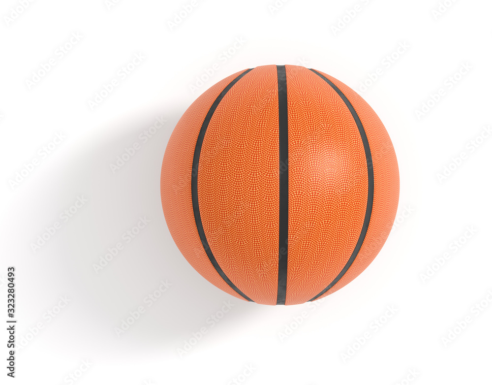 basketball ball on white background. team sport. sport activity. 3d rendering