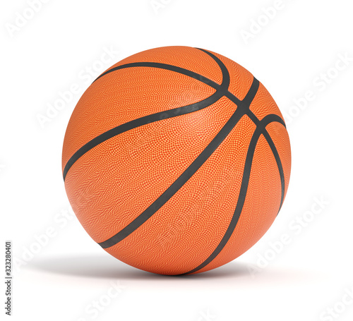 basketball ball on white background. team sport. sport activity. 3d rendering © TigerArt