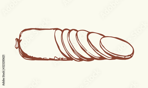 Sausage. Vector drawing