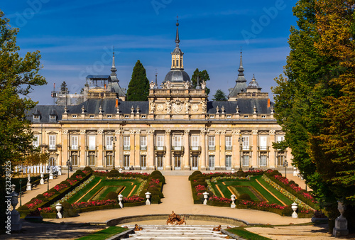 Royal Palace and gardens of La Granja. San Ildefonso, Segovia, Spain Landmark, cultural.