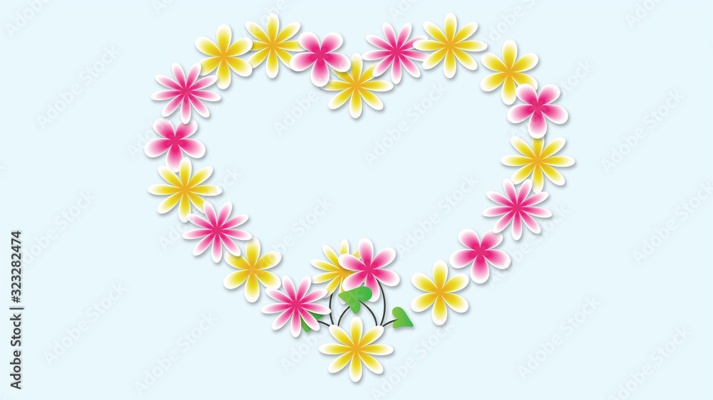 Floral love heart for web and background design