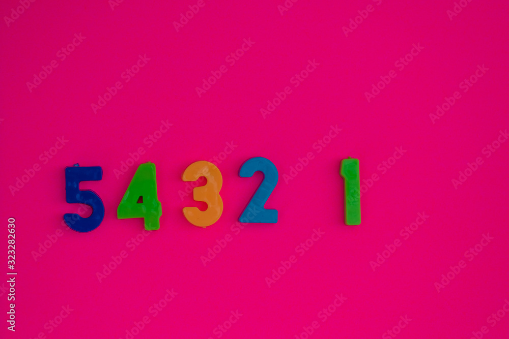 Numbers counting down to one