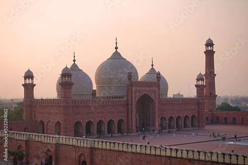 The Emperors Mosque - Badshahi Masjid at sunset, Lahore, Pakistan