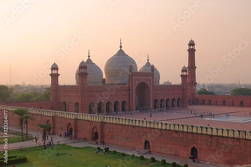 The Emperors Mosque - Badshahi Masjid at sunset, Lahore, Pakistan