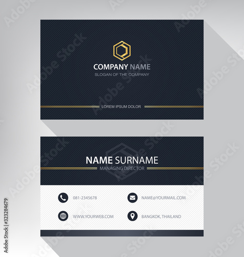 Business card in modern luxury style black and gold color