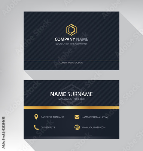 Business card in modern luxury style black and gold color