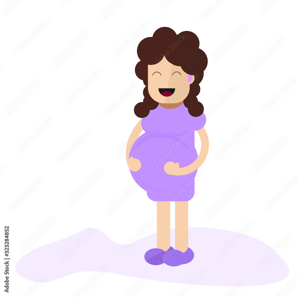 Vector illustration of a happy pregnant woman. Great gestational age. Pregnant belly. the happiness of being a mom. expectant mother. Vector illustration of a happy pregnant woman. Great gestational age. Pregnant belly. the happiness of being a mom. expectant mother.