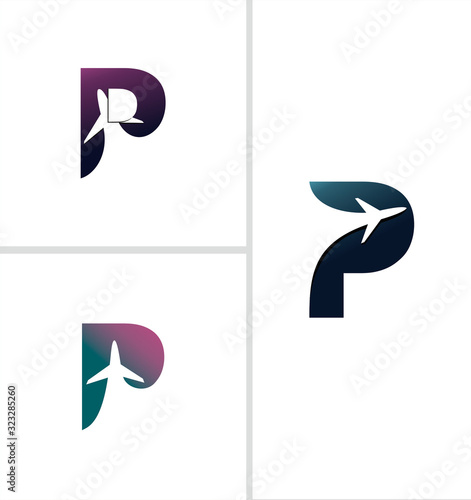 monogram P for plane