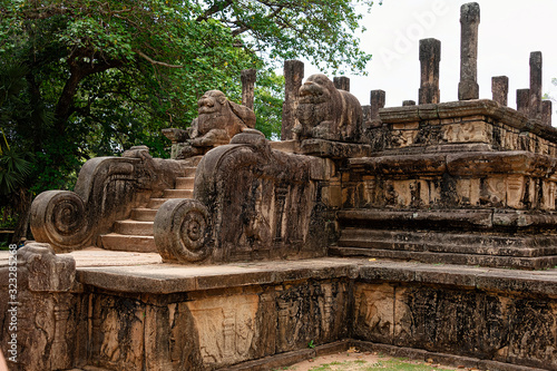 Polonnaruwa. Place ruins, reclaimed from the jungle. photo