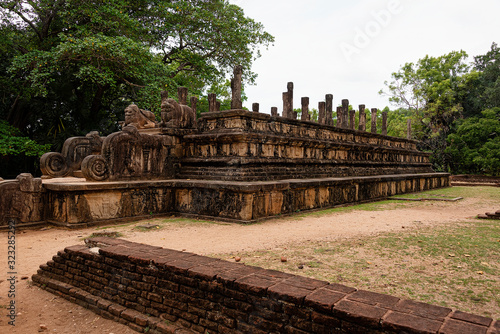 Polonnaruwa. Place ruins, reclaimed from the jungle.