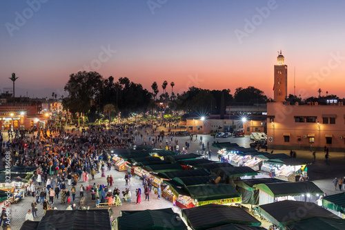 Marrakech souk evening night