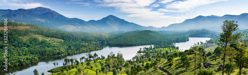 Hills and tee plantations in Kerala photo