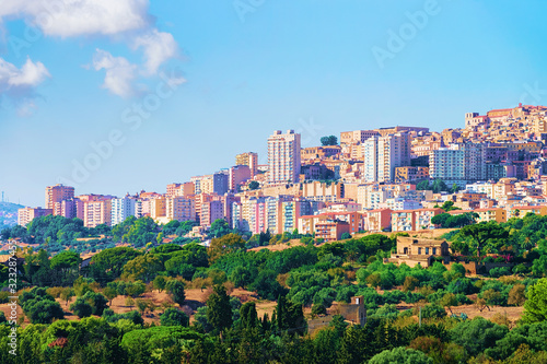 City of Agrigento with landscape Sicily