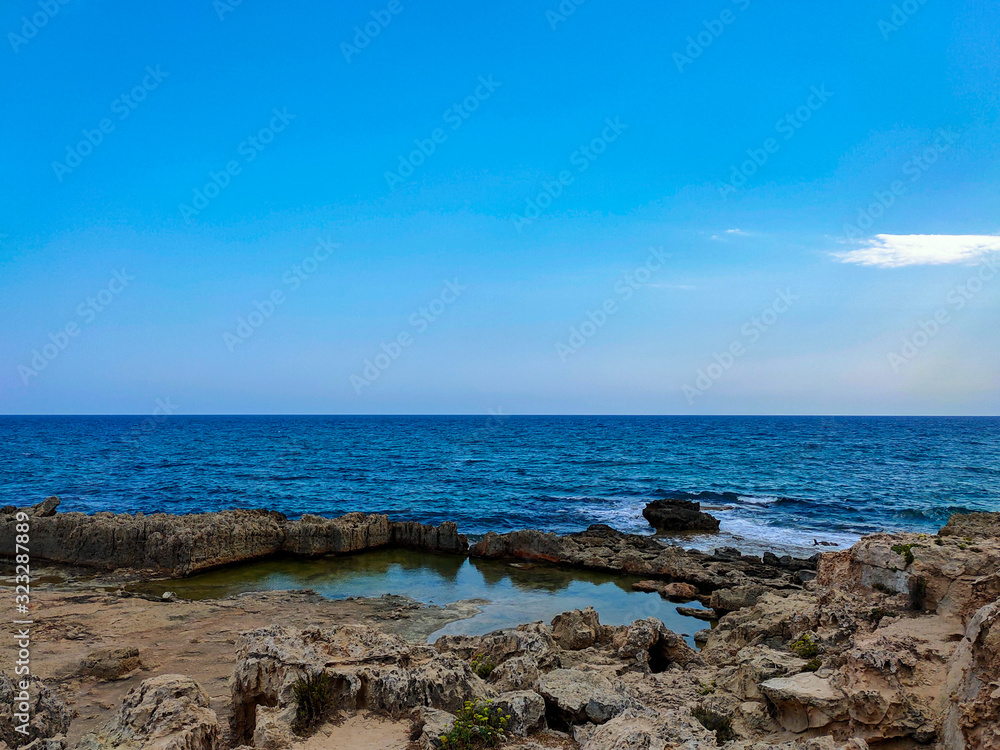 Rocky beach of Mediterranean Sea