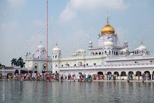 Patiala, Punjab / India - 09.25.2019 Dome of Gurdwara Dukh Nivaran Sahib at Patiala city. Punjab India photo