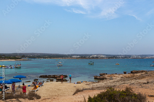 Ayia Napa  Cyprus - September 08  2019  Seascape near Makronissos Beach