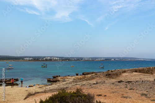 Ayia Napa, Cyprus - September 08, 2019: Seascape near Makronissos Beach