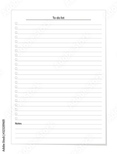Vector to-do list template for daily or weekly planner