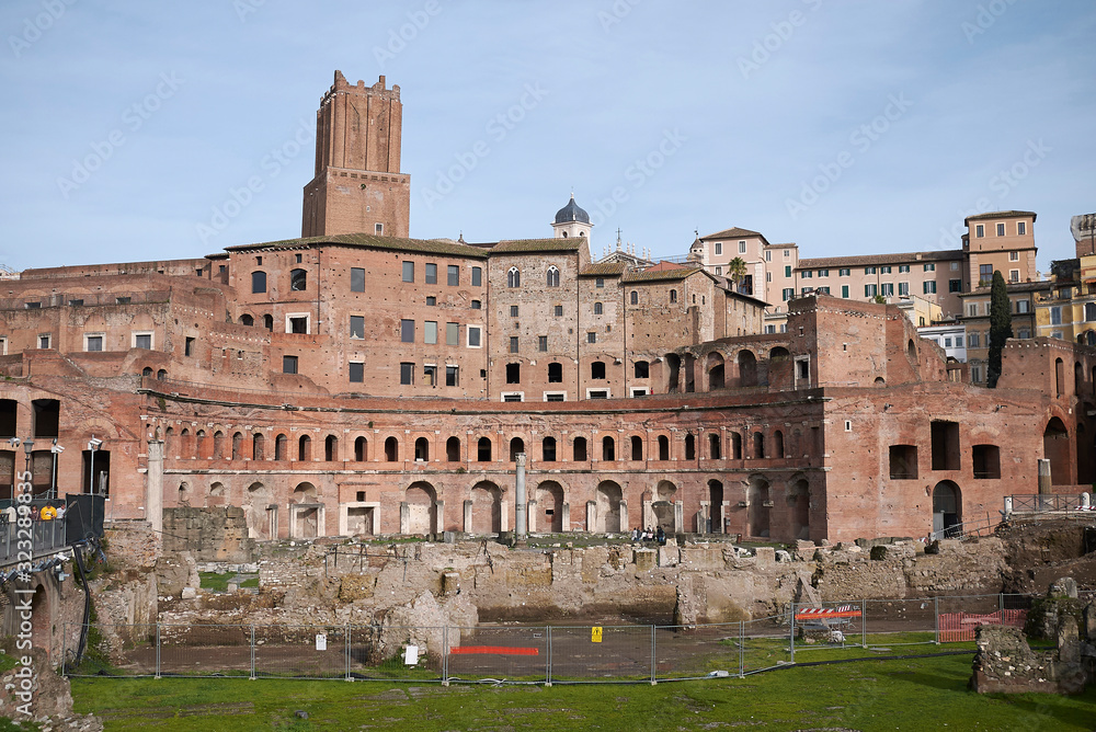 Rome, Italy - February 03, 2020 : View of Trajan Market