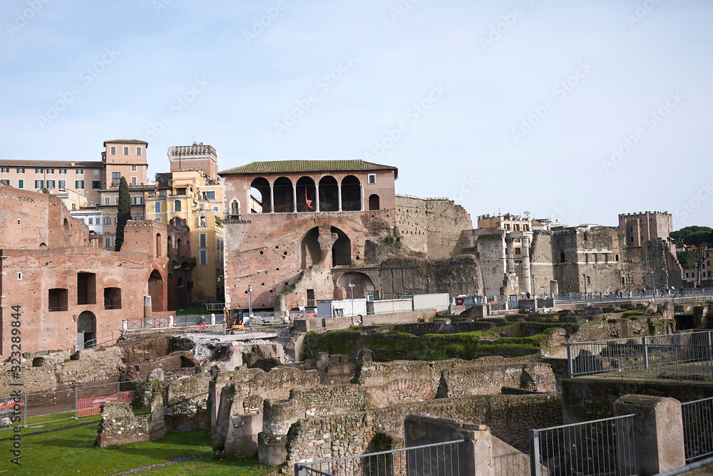 Rome, Italy - February 03, 2020 : View of Trajan Market