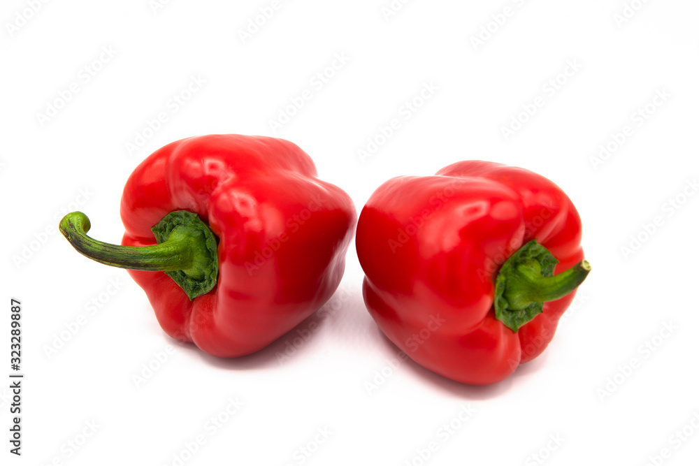 ripe fresh organic peppers isolated on a white background ripe fresh organic peppers isolated on a white background
