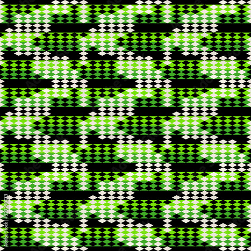 Geometric triangle diamond abstract texture background. Variegated  small pixel mosaic geo shapes seamless pattern. Funky all over print. Trendy modern gradient fashion swatch.