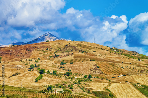 Landscape in Segesta on Sicily Europe