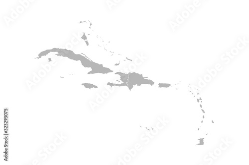 Caribbean island map vector graphics design. Gray background. Perfect for business concepts, backgrounds, backdrop, banner, poster, sticker, label and wallpapers.