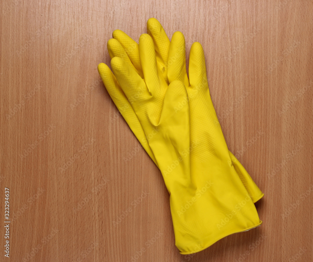 Gloves on the office desk. Top view Gloves on the office desk. Top view