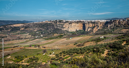 Panoramic view of Ronda nature and urban landscape