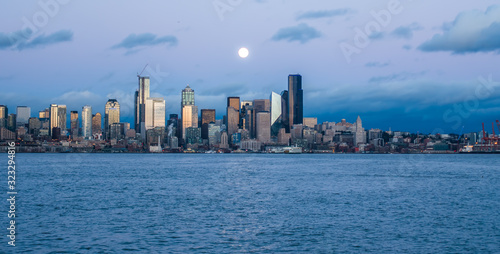 Moon Over Seattle 5 © George Cole
