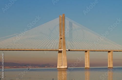 vasco da gama bridge in lisbon portugal photo