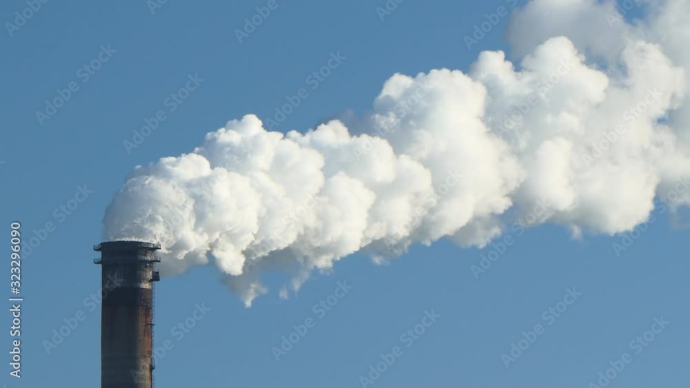 Chimney pollution pipes with grey smoke, Environmental problem Chimney pollution pipes with grey smoke, Environmental problem