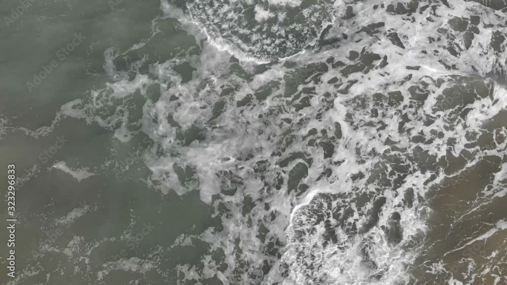 Waves on sea beach. ocean. Aerial view. Waves on sea beach. ocean. Aerial view.