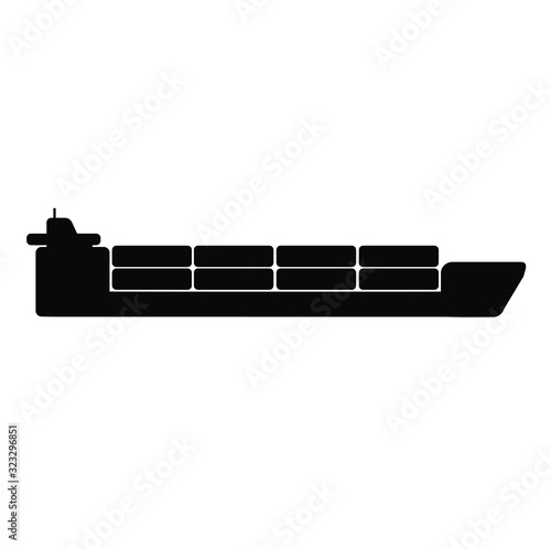 cargo ship icon on white background