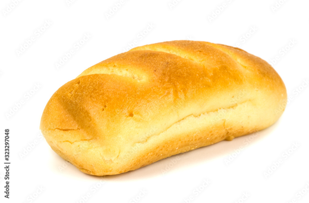 French milk bread on a white background French milk bread on a white background