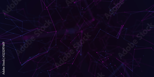 Abstract Plexus Geometrical Background with lines and dots