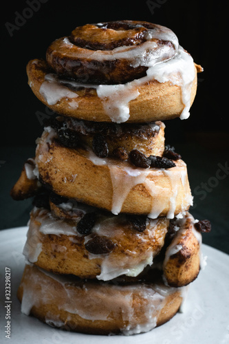 Cinnamon rolls stacked