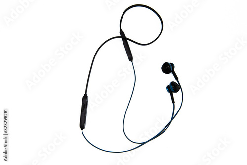 wireless earbuds isolated on white background