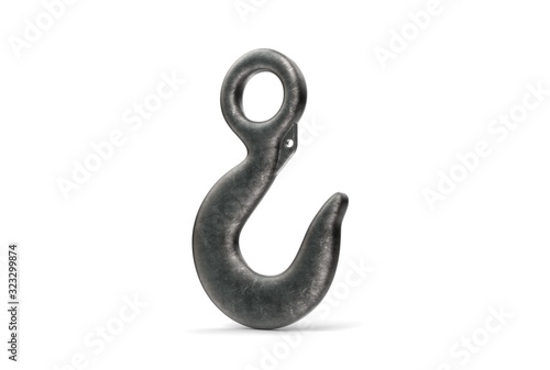 3d illustration of the crane hook isolated on white