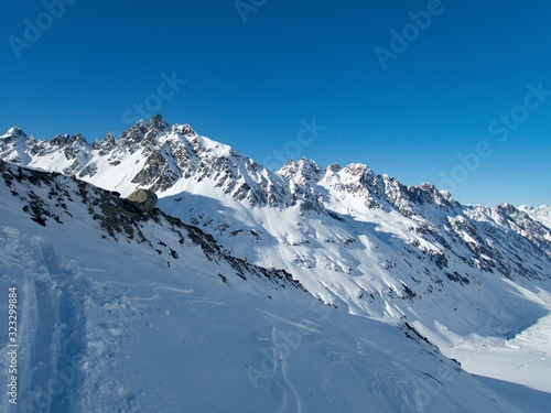 skitouring paradise silvretta mountains in austria © luciezr