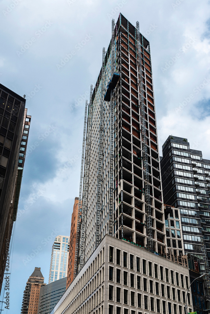 Obraz premium Construction of a skyscraper in Manhattan, New York City, USA