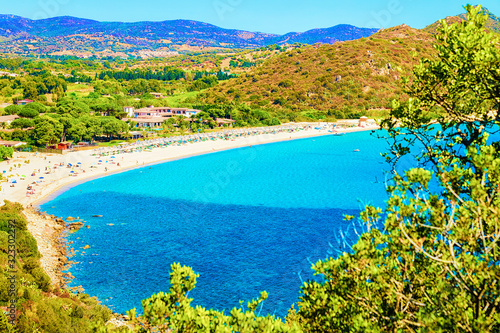 Beach at Villasimius at Mediterranean sea South Sardinia Italy