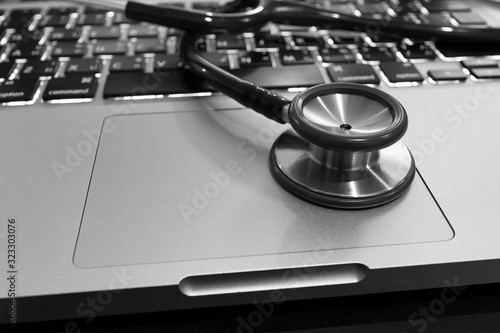 stethoscope on keyboard