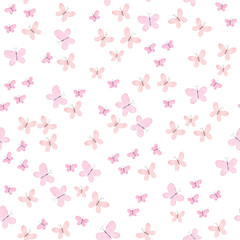 Wandcirkels Aquarel prints patronen Amazing colorful background with butterflies painted with watercolors. Cute seamless watercolor butterflies pattern on white background. Hand drawn illustration. Trendy pink cartoon.   © BloomPix